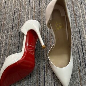 Christian Louboutin White and Red Heels